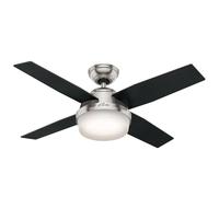 Hunter fan with light Dante, black/brown, quiet, E27