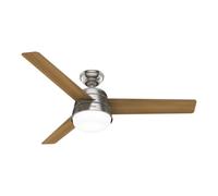 Hunter Ceiling fan with Remote control Finley Nickel Indoor Fan with Light Kit