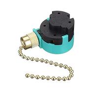 Hunter Ceiling Fans Replacement Parts Zing Ear ZE-268S6,Ceiling Fan Switch 3 Speed 4 Wire Pull Chain Cord Switch Appliances Replacement Speed Control for Ceiling Fans Wall Lamps (Brass Pull Chain)