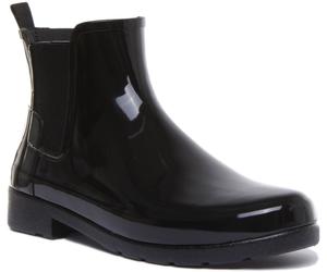 Hunter Chels Refin Glo Orig Gloss Womens Boots In Black Size UK 3 - 8