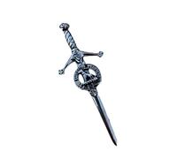 Hunter Clan Crest Pewter Sword Kilt Pin