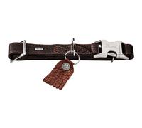 HUNTER Cody Alu-Strong Bison Leather Training Collar, Medium, Dark Brown