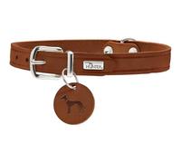 HUNTER Collar Aalborg, 37 Soft genuine cow leather, cognac