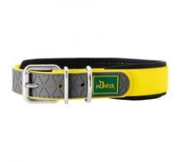 Hunter - Collar Convenience Comfort - Dog collar size Halsumfang 37-45 cm - Breite 2,5 cm, neongelb