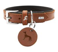 HUNTER Collar Larvik, 55 Soft genuine cow leather, cognac/black