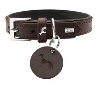 HUNTER Collar Larvik, 60 Soft genuine cow leather, dark brown/black