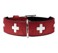 HUNTER Collar Swiss 70 Organic Leather, 56.0-63.5 cm, Red/Black