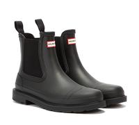 Hunter Commado Chelsea Womens Boots - Black Rubber - Size UK 5