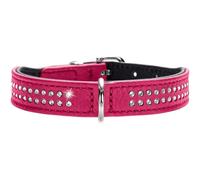 HUNTER Diamond Petit Nickel-Plated Collar, 27/20 x 24 cm, X-Small, Nappa Pink/Black