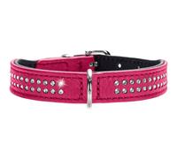 HUNTER Diamond Petit Nickel-Plated Collar, 30/23 x 27 cm, Xtra-Small, Nappa Pink/Black