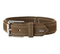 HUNTER Dog Collar Hunting, 60 Brown Leather | Robust, soft nubuck leather, colour: brown, size: 60 (M-L)