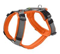 HUNTER Dog harness Maldon UP, colour: orange/grey, soft padded and comfortable, highly reflective by 3M Scotchlite, 4-way adjustable, with padded handle (from S-M), size: M