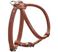 HUNTER Dog Harness Round & Soft Canadian UP Colour: Cognac, Soft, Supple Leather, Round-Stitted, Fur-friendly, Sustainable, Made in Germany, Size: XXS-XS
