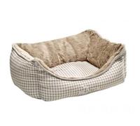 HUNTER Dog Sofa Astana with Plush, Small, 60 x 45 cm, Brown Checked