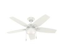 HUNTER FAN Arcot, 117 cm, Indoor Ceiling Fan with Light and Pull Fresh White [EEK: Does not apply]