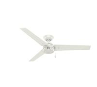 Hunter Fan Cassius Indoor/Outdoor Ceiling Fan with Pull Chain Control, Metal, Fresh White Finish, 52 Inch