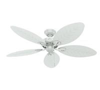 HUNTER FAN Ceiling Fan Bayview 137 cm Indoor and Outdoor, and Pull chain, White, 5 Reversible Blades White and White Ideal for Summer or Winter, Model 24996