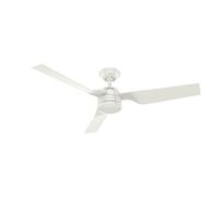 HUNTER FAN Ceiling Fan Cabo Frio 132 cm Indoor and Outdoor, and Wall Control, Fresh White, 3 Reversible Blades Fresh White and Fresh White Ideal for Summer or Winter, Model 50634