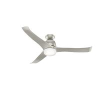 HUNTER FAN Ceiling Fan Harmony 137 cm Indoor, 3 Reversible Blades Matte Nickel, 3 Speeds, Remote Control, Reversible, Ideal for Summer or Winter, Model 50625