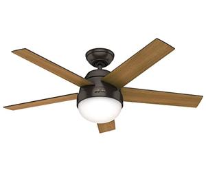 HUNTER FAN Stile, 117 cm, Indoor Ceiling Fan with Light and Handheld Remote, Premier Bronze Finish, 5 Reversible Blades in Dark Walnut and American Walnut, Ideal for Summer or Winter, Model 50641