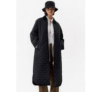 Hunter Fionn Womens Long Quilted Jacket - Black - Black - M