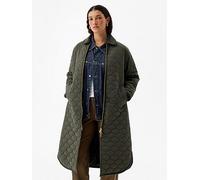 Hunter Fionn Long Quilted Coat, Green, Size L, Women Green