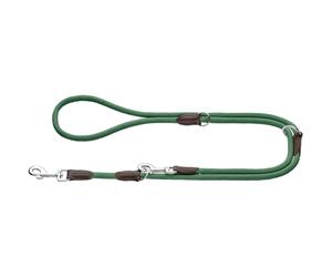 HUNTER Freestyle Adjustable Dog Lead Colour: Dark Green, Robust and Weatherproof, 3-Way Adjustable, Rope with Polyamide Core, Soft in the Hand, Easy to Clean, Size: 08/200
