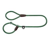 HUNTER Freestyle Retriever Dog Lead with Integrated Collar Fully Adjustable Weather-Resistant Easy to Grip Robust Rope with Leather Tips Size 8/120 cm Dark Green