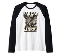 Hunter Funny Turkey Hunting Bad Day to Be A Jake Raglan Baseball Tee