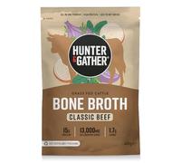 Hunter & Gather Beef Bone Broth Powder | 15g Protein | Grass Fed EU Beef Collagen | Instant Savoury Drink or Cooking Boost | No Fridge Needed | 20 Servings | Keto, Paleo, Gluten-Free | 400g
