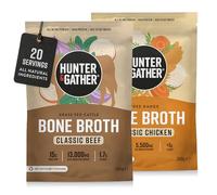 Hunter & Gather Beef & Chicken Bone Broth Powder Bundle, 40 Servings