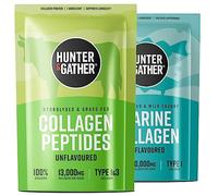 Hunter & Gather Collagen Powder Bundle | Hydrolysed Grass-Fed Bovine Collagen 400g & Wild Caught 300g Marine Collagen for Hair, Skin, Nails and Muscles | Supplements for Men and Women