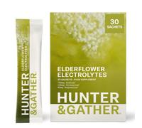 Hunter & Gather Elderflower Electrolytes 30 Sachets | No Sugar | Delicate Floral Elderflower with 3 Essential Electrolytes. Naturally Flavoured and Sweetened, No Sugar