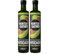 Hunter & Gather Extra Virgin Avocado Oil 500ml | 100% Natural Cold Pressed, Unrefined and Bottled in UK | Versatile for Cooking, Drizzling & Dipping I Seed-Oil Free (Pack of 2)