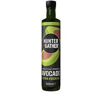 Hunter & Gather Extra Virgin Avocado Oil 500ml | Cold-Pressed | 100% Cold-Pressed Extra Virgin Avocado Oil. Mild in Flavour with a 255C Smoke Point for Every Kitchen Use