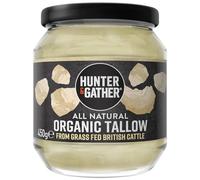Hunter & Gather Organic Beef Tallow 450g | British Grass-Fed | 100% Organic Beef Tallow from British Grass-Fed Suet. 250C Smoke Point for Searing and Roasting