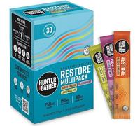 Hunter & Gather Restore Electrolytes Sachets x 30 I No Added Sugar or Artificial Sweeteners I 100% Natural Hydration I Optimal Mineral Ratio with Pink Himalayan Salt I Keto I With Natural Monk Fruit