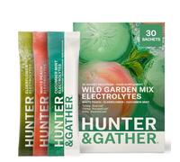 Hunter & Gather Wild Garden Mix Electrolytes 30 Sachets | 3 Flavours | Elderflower, White Peach and Cucumber Mint in One Box. 3 Essential Electrolytes, Naturally Sweetened