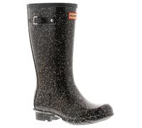 Hunter Unisex Original Kids Giant Glitter Wellington Boots, Black, 3 UK