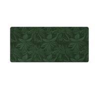 Hunter Green Floral Petals Pattern Desk Mat 40x90cm, Non-Slip Rubber Base with Stitched Edges, Waterproof Desk Pad for Keyboard & Mouse, Large Mouse Pad for Office Gaming