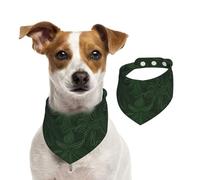 Hunter Green Floral Petals Pattern Dog Bandanas,Summer Bandanas for Dogs Washable Adjustable Dog Triangle Scarf Bibs Cute Pet Bibs for Medium Large Dogs Puppy and Cats Medium