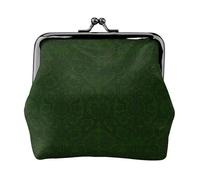 Hunter Green Floral Petals Pattern Lightweight Wallet Minimalist Wallet For Daily Commute And Travel Adventures, Black, One Size, Art Deco