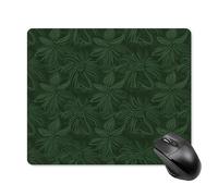 Hunter Green Floral Petals Pattern Mouse Pad - Non-Slip Rubber Base Ultra-Thin Desk Mat Waterproof & Portable Mousepad for Gaming, Office, Design 18 * 22cm