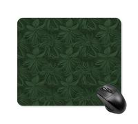 Hunter Green Floral Petals Pattern Mouse Pad - Non-Slip Rubber Base Ultra-Thin Desk Mat Waterproof & Portable Mousepad for Gaming, Office, Design 25 * 30cm