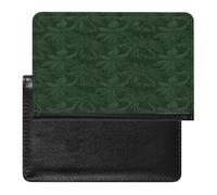 Hunter Green Floral Petals Pattern Passport Holder PU Leather Slim Passport Cover with Card Slots Travel Document Holder Cover