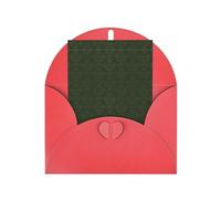 Hunter Green Floral Petals Pattern Patterned Red holiday cards, thank you cards for anniversaries and birthdays