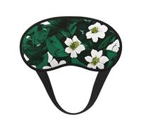 Hunter Green Floral Petals Pattern Print Adults Soft Washable Eye Mask for Light Blocking Nap Face Sleeping Travel Cover