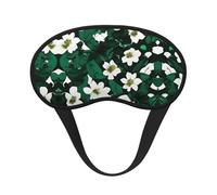 Hunter Green Floral Petals Pattern Print Blackout Sleep Mask - Side Sleeper Eye Cover, Soft Comfort, Perfect for Travel, Meditation