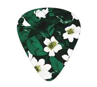 Hunter Green Floral Petals Pattern print Celluloid Guitar Plectrums for Acoustic Guitar Bass,Guitar Picks with Organizer Box