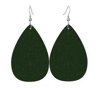 Hunter Green Floral Petals Pattern Print Drop Earrings, Costume Accessories Dangle Earrings For Women Holiday Present